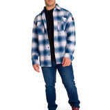 Chaqueta Manga Larga Hombre Buffalo Check Heavyweight Overshirt Azul Petróleo Cat