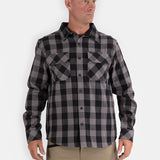 Camisa Manga Larga Casual Hombre Buffalo Check Heavyweight Overshirt Negro Cat