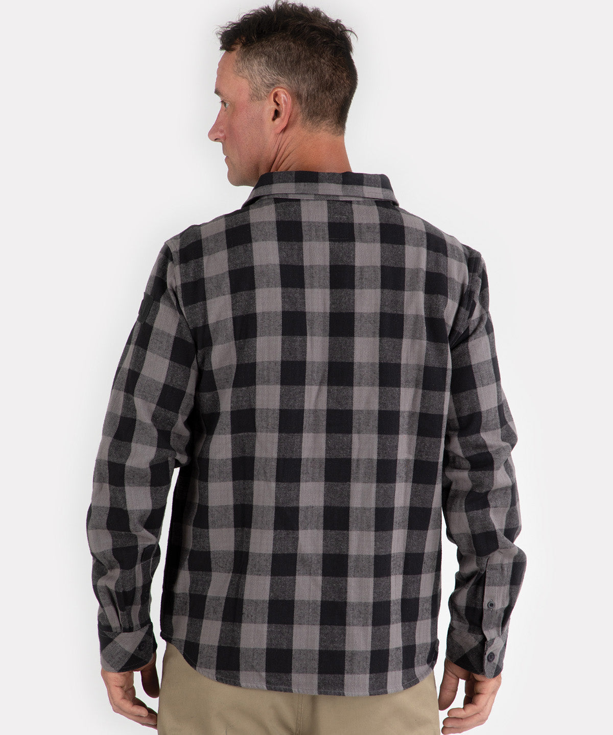 Camisa Manga Larga Casual Hombre Buffalo Check Heavyweight Overshirt Negro Cat