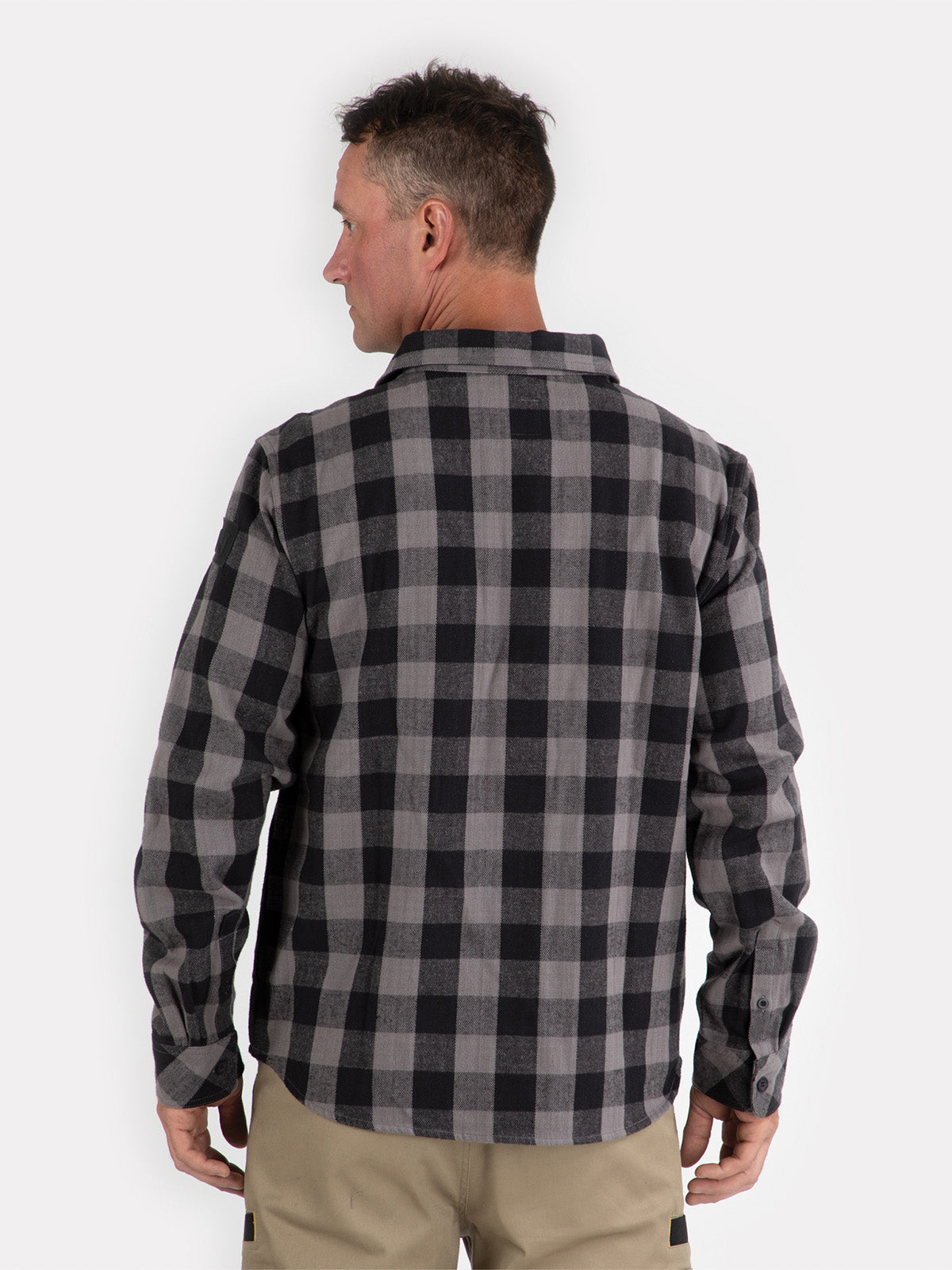 Camisa Manga Larga Casual Hombre Buffalo Check Heavyweight Overshirt Negro Cat