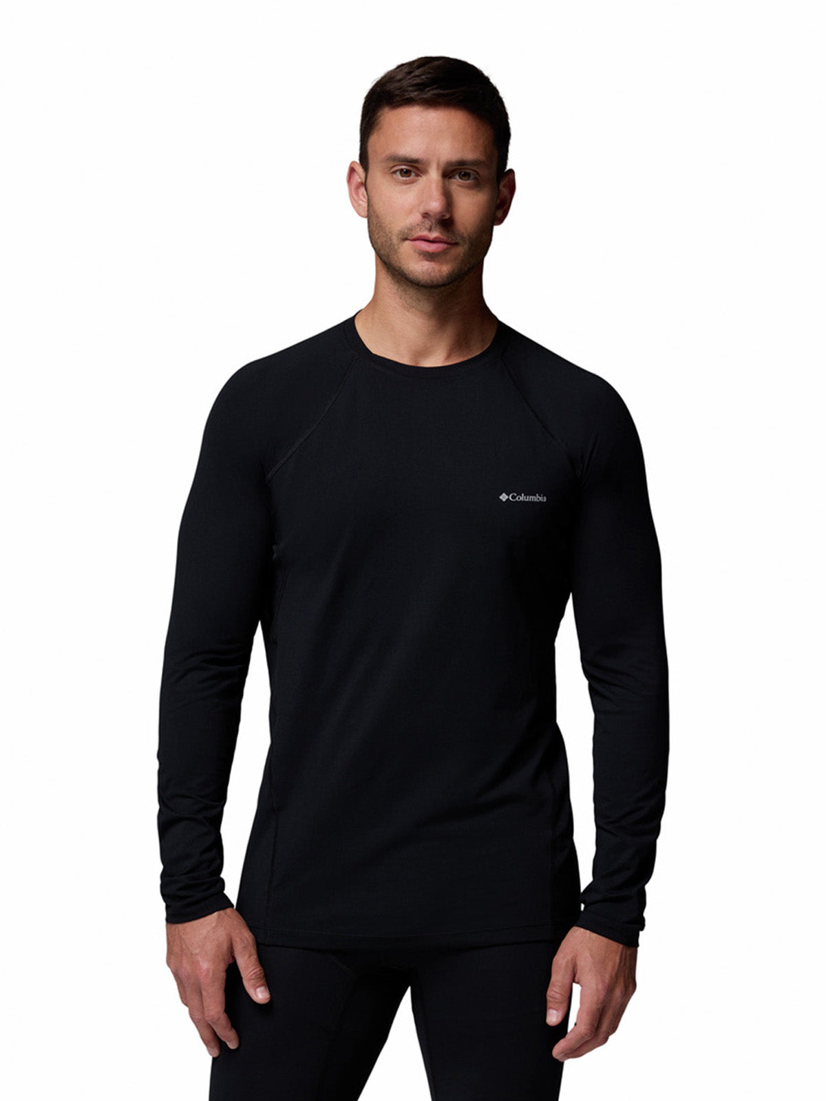 Primera Capa Polera Hombre Midweight Stretch Negro Columbia