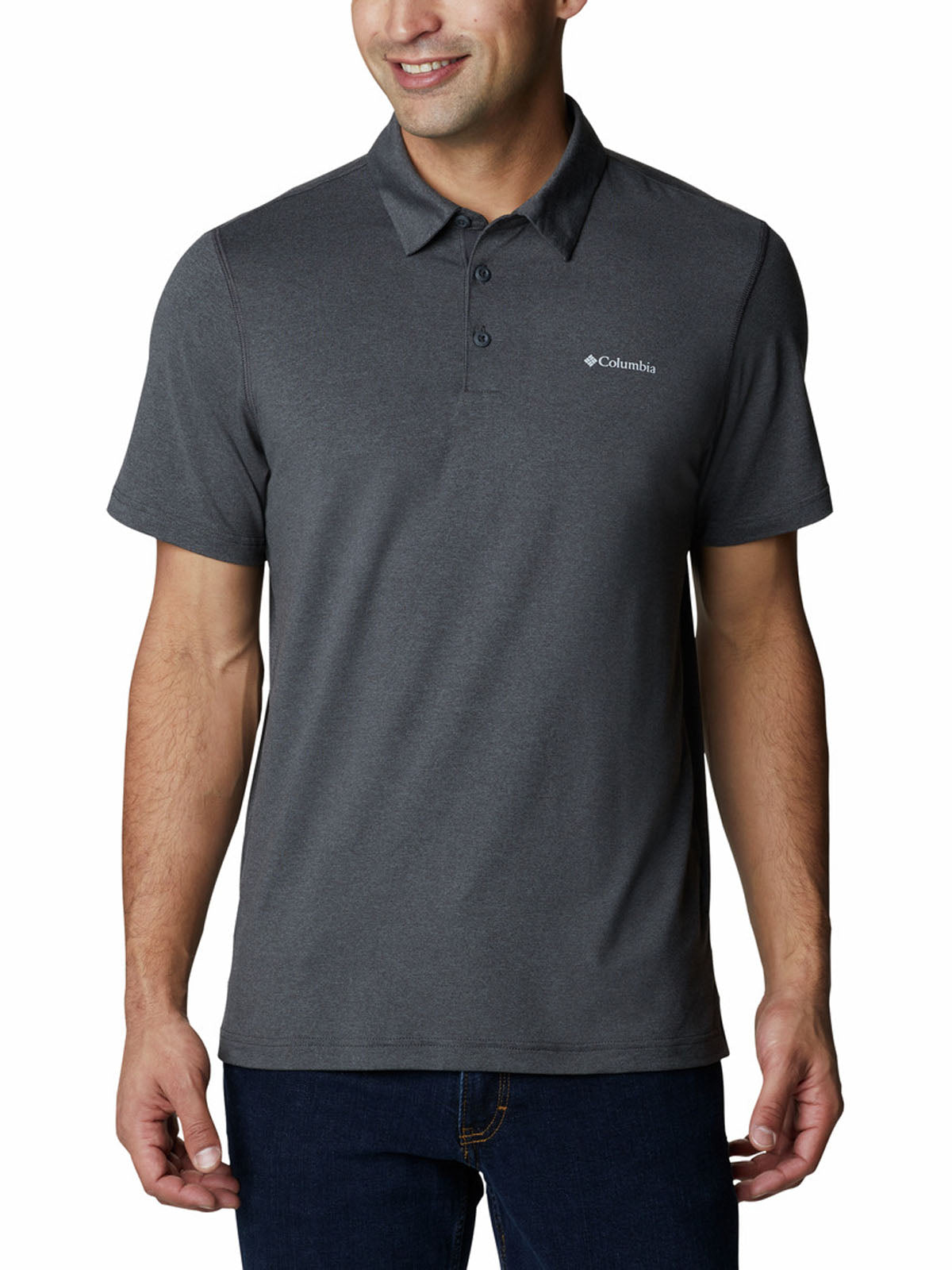 Polera Manga Corta Hombre Tech Trail Gris Columbia