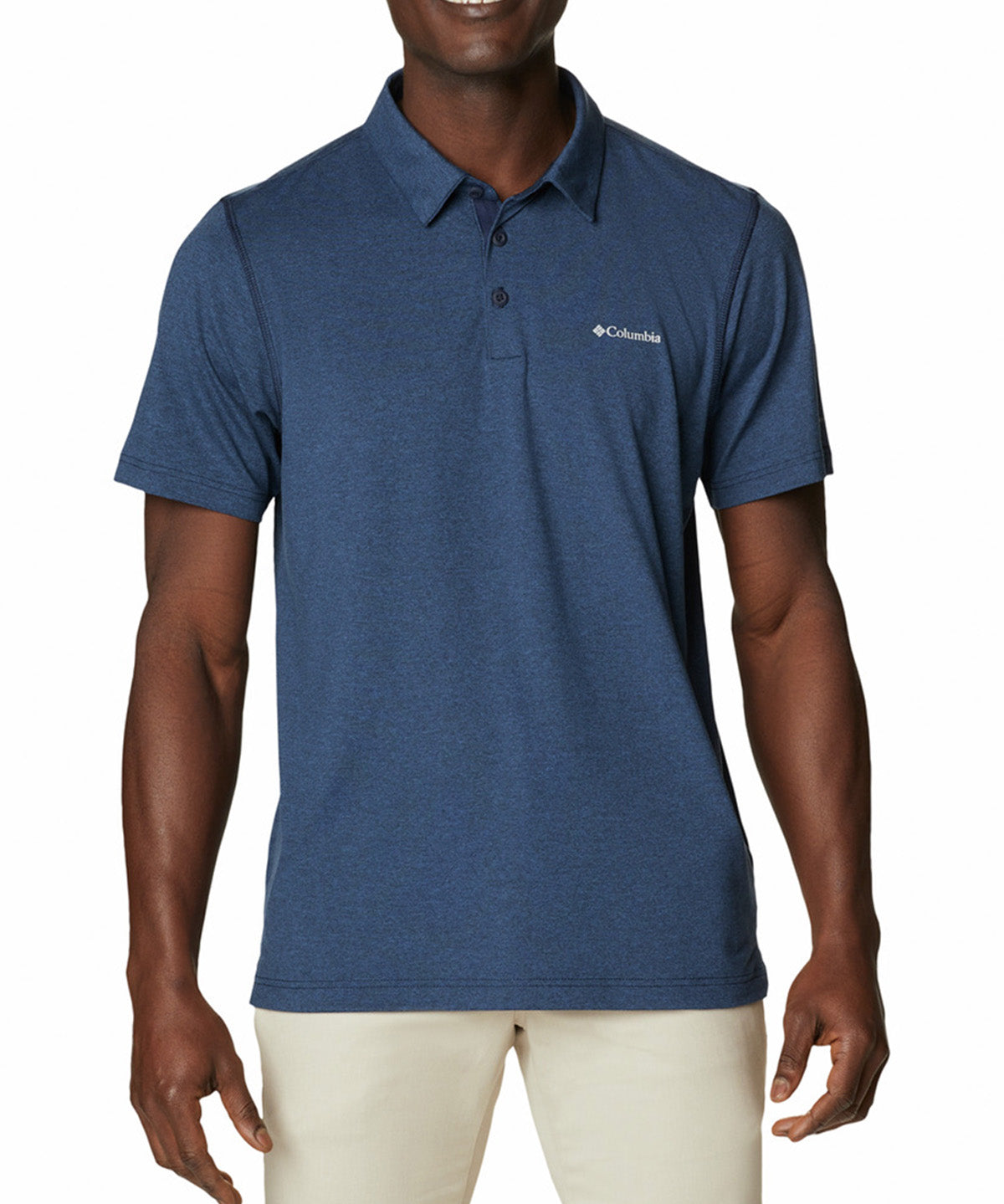 Polera Manga Corta Hombre Tech Trail Azul Columbia