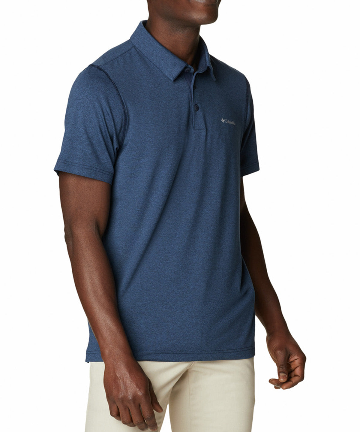Polera Manga Corta Hombre Tech Trail Azul Columbia