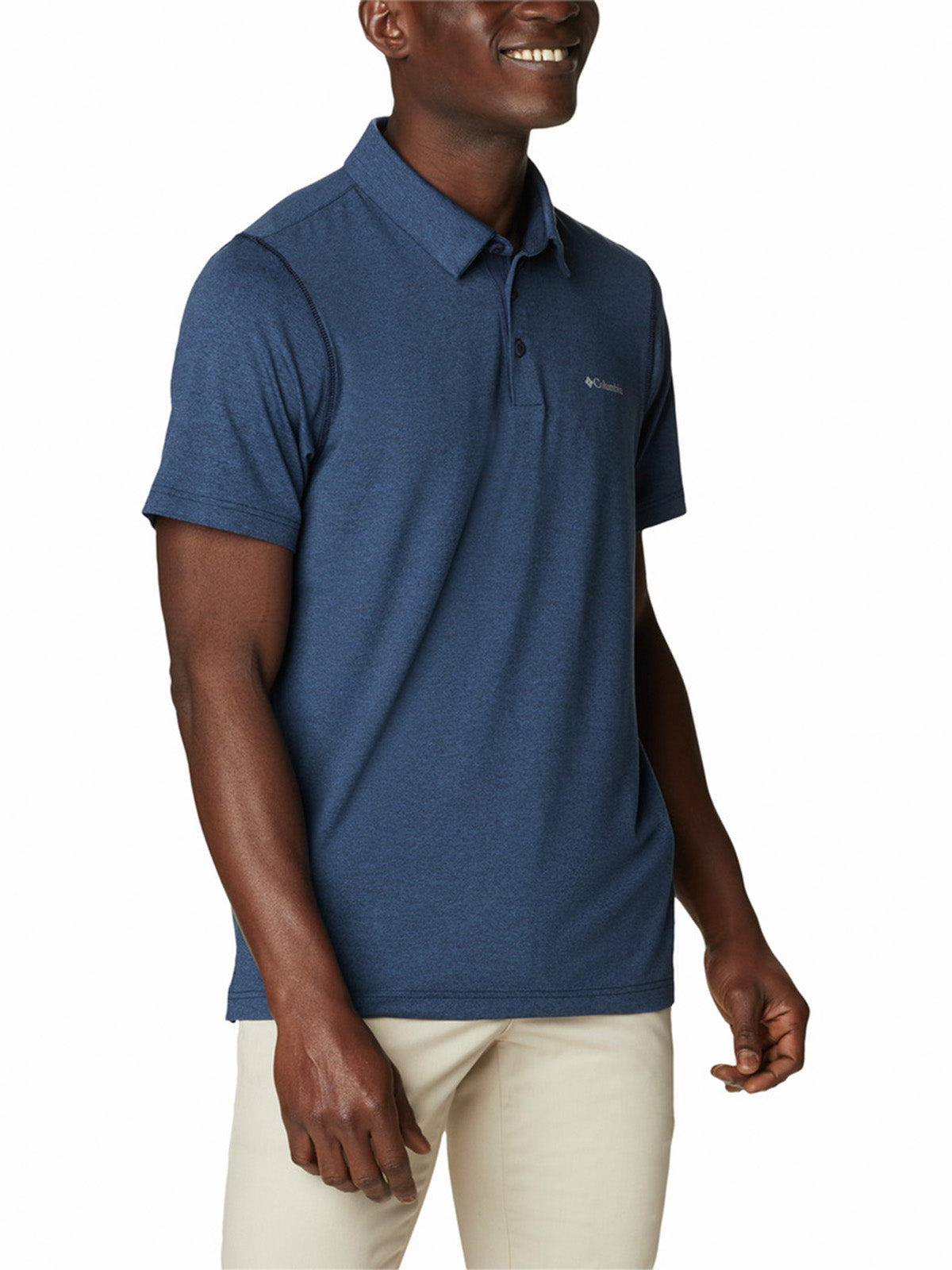 Polera Manga Corta Hombre Tech Trail Azul Columbia