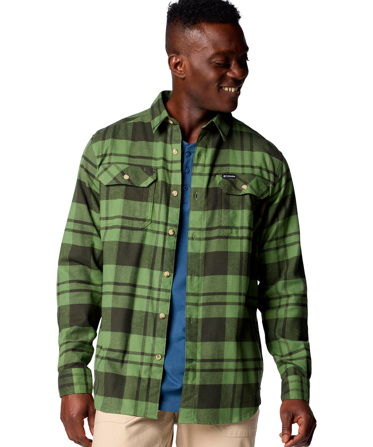 Camisa Manga Larga Hombre Flare Gun Stretch Verde Columbia