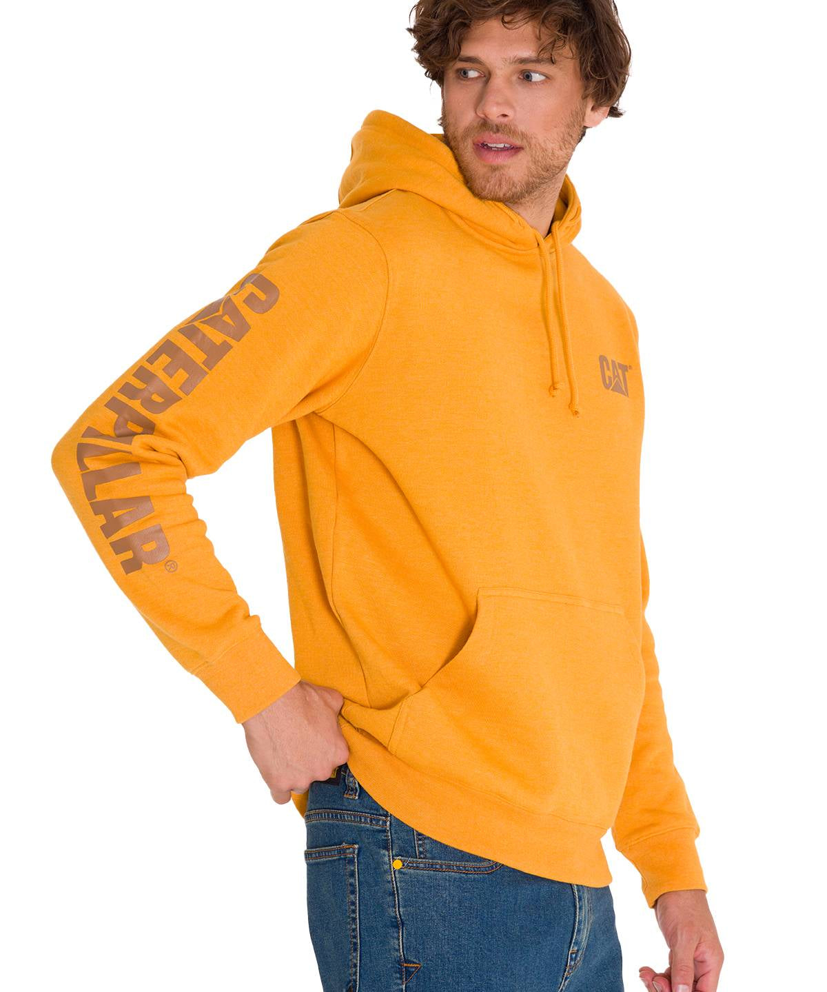 Polerón Manga Larga Hombre Trademark Banner Hooded Mostaza Cat
