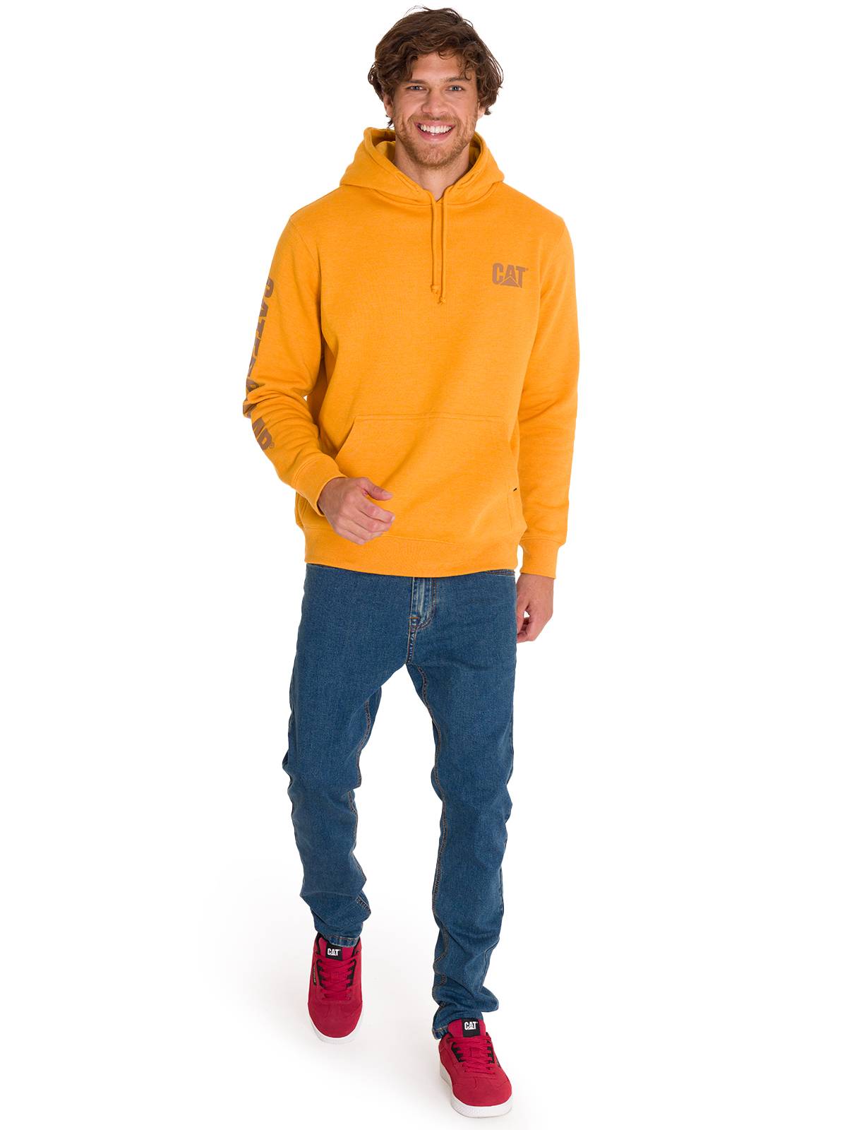 Polerón Manga Larga Hombre Trademark Banner Hooded Mostaza Cat