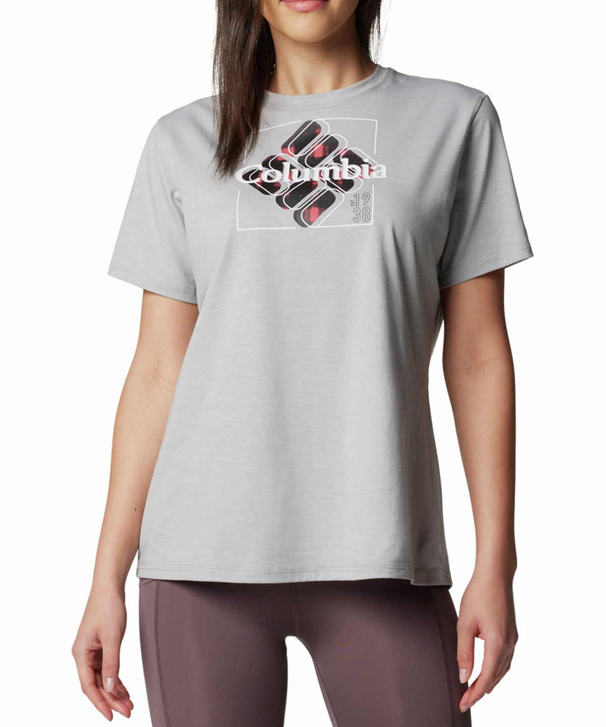 Polera Manga Corta Mujer Sun Trek Graphic Gris Columbia