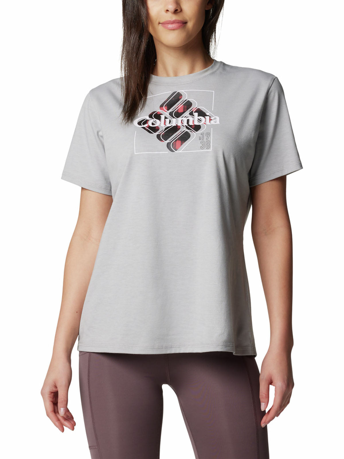 Polera Manga Corta Mujer Sun Trek Graphic Gris Columbia