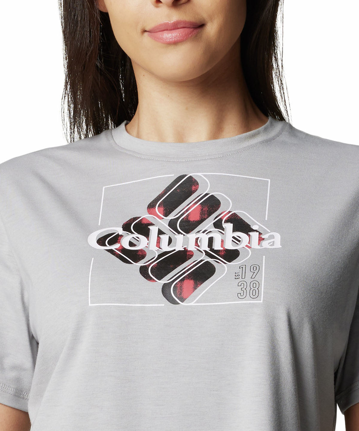 Polera Manga Corta Mujer Sun Trek Graphic Gris Columbia
