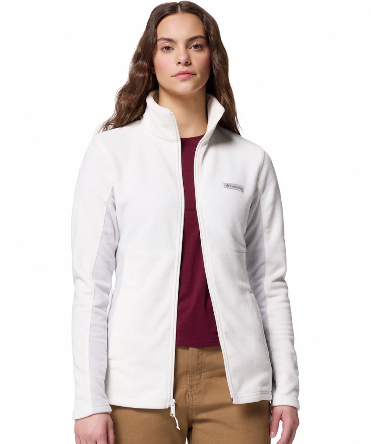 Polerón Mujer Basin Trail III Full Zip Blanco Columbia