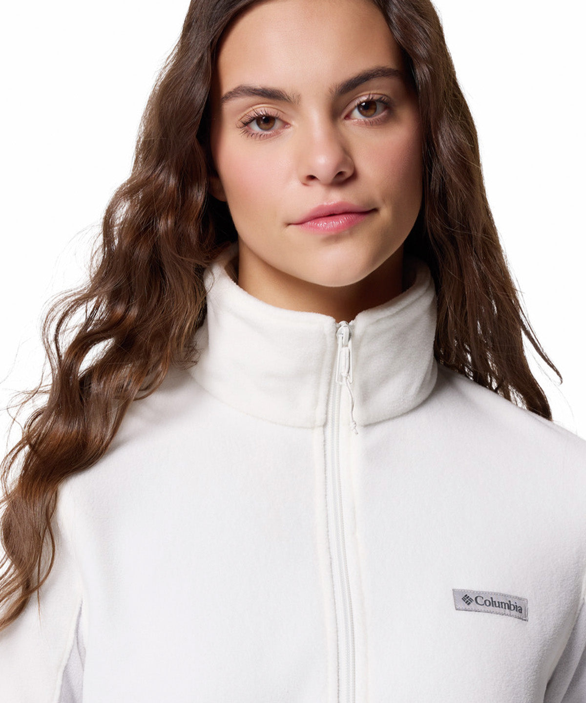 Polerón Mujer Basin Trail III Full Zip Blanco Columbia