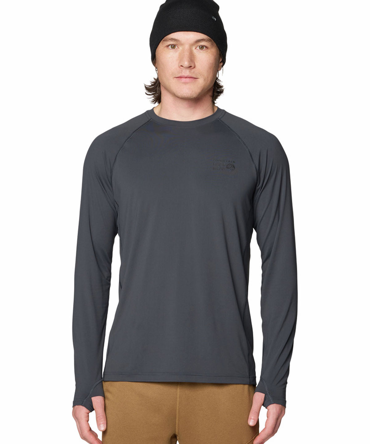 Polera Manga Larga Hombre Crater Lake Gris Mountain Hardwear