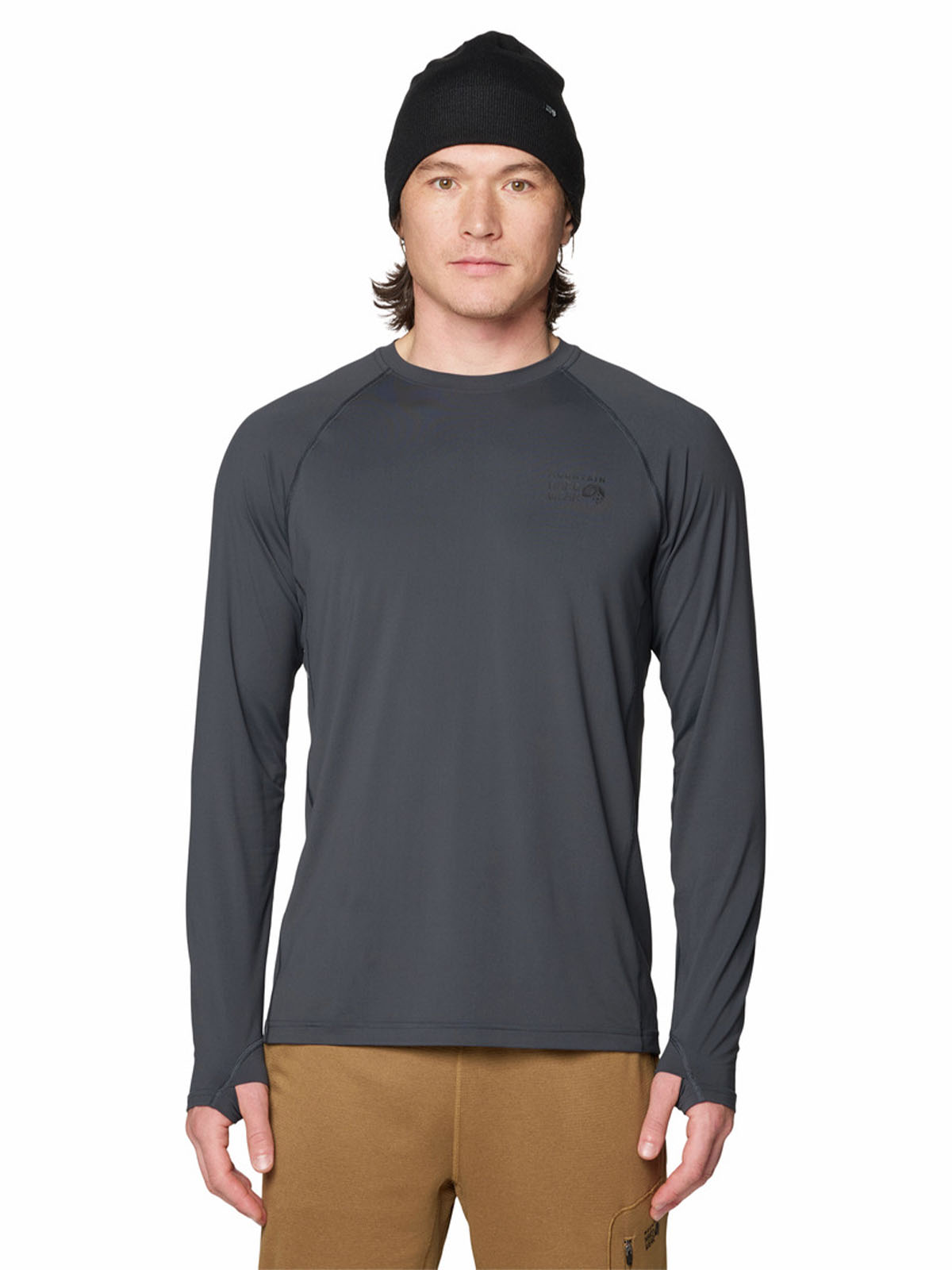 Polera Manga Larga Hombre Crater Lake Gris Mountain Hardwear