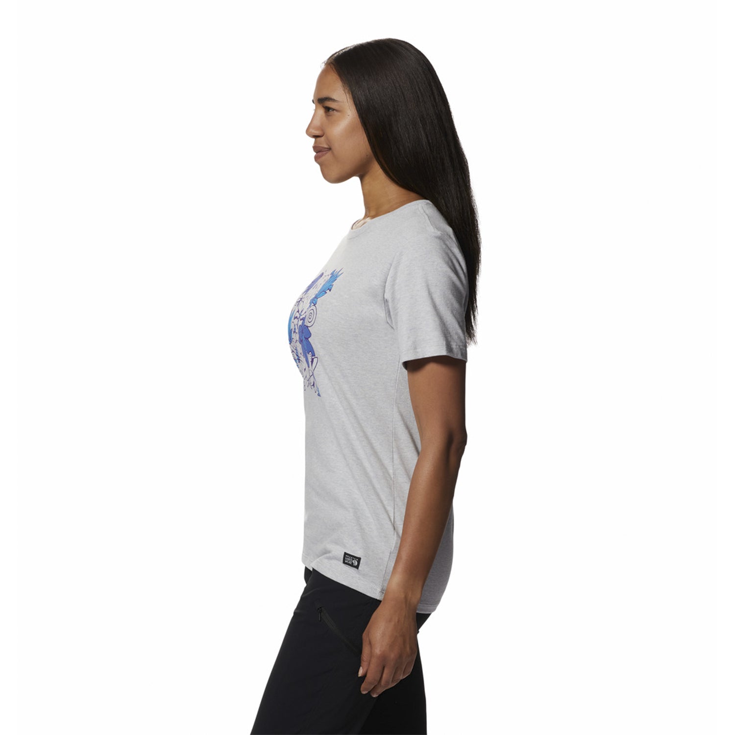 Polera Manga Corta Mujer Floral Graphic Gris Mountain Hardwear