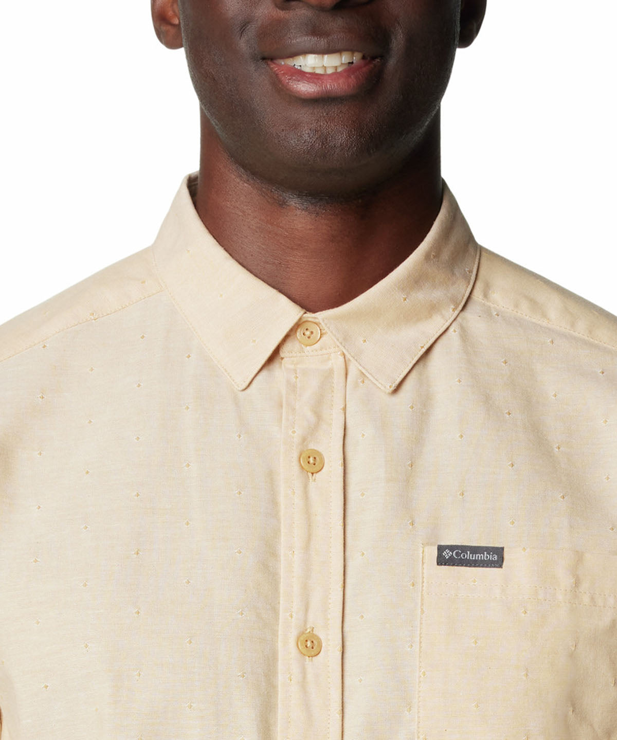 Camisa Manga Corta Hombre Rapid Rivers Novelty Amarillo Columbia
