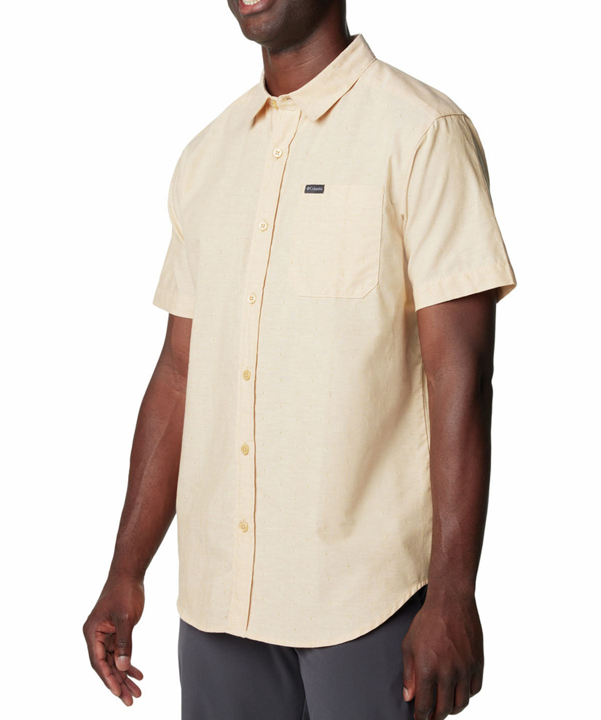Camisa Manga Corta Hombre Rapid Rivers Novelty Amarillo Columbia