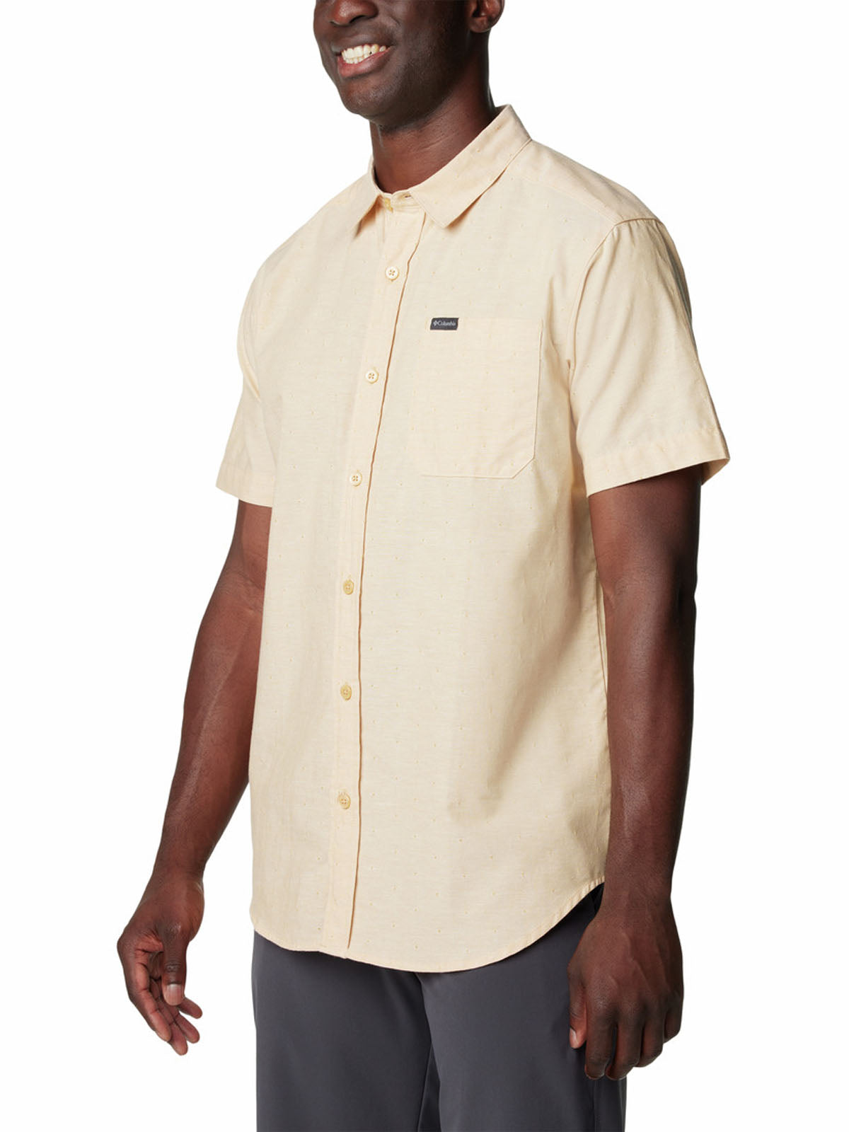 Camisa Manga Corta Hombre Rapid Rivers Novelty Amarillo Columbia