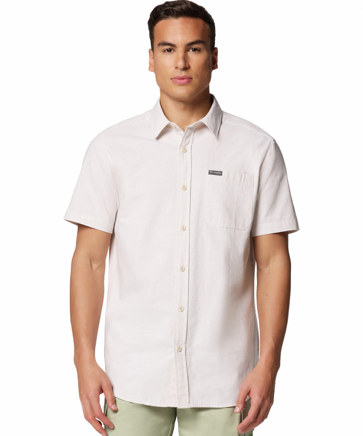 Camisa Manga Corta Hombre Rapid Rivers Novelty Gris Columbia