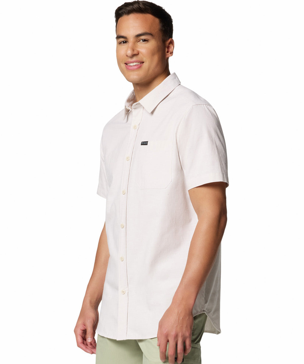 Camisa Manga Corta Hombre Rapid Rivers Novelty Gris Columbia