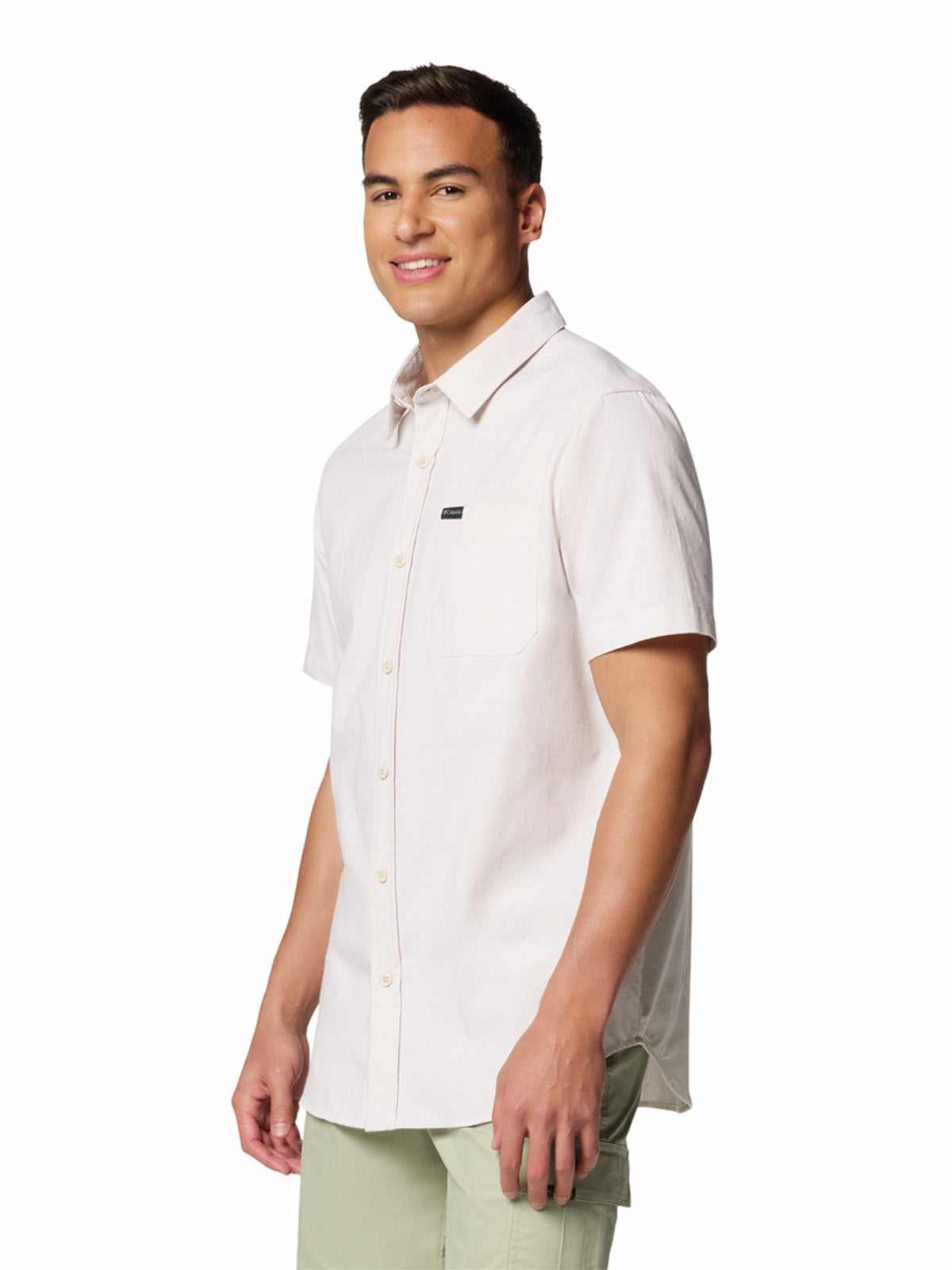 Camisa Manga Corta Hombre Rapid Rivers Novelty Gris Columbia