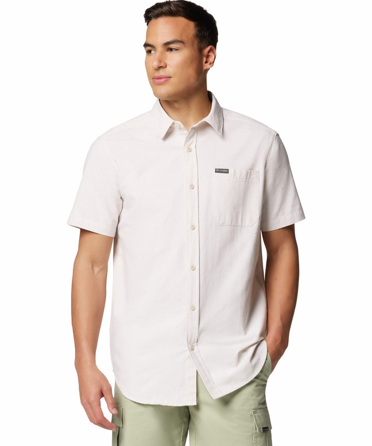 Camisa Manga Corta Hombre Rapid Rivers Novelty Gris Columbia