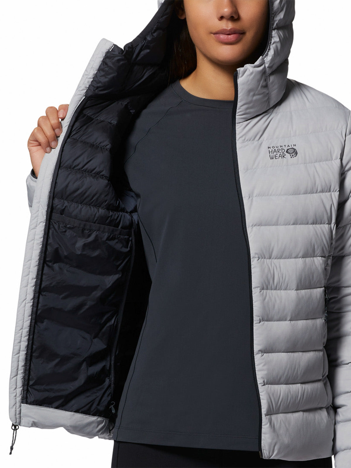 Parka Mujer Deloro Down Full Zip Gris Mountain Hardwear
