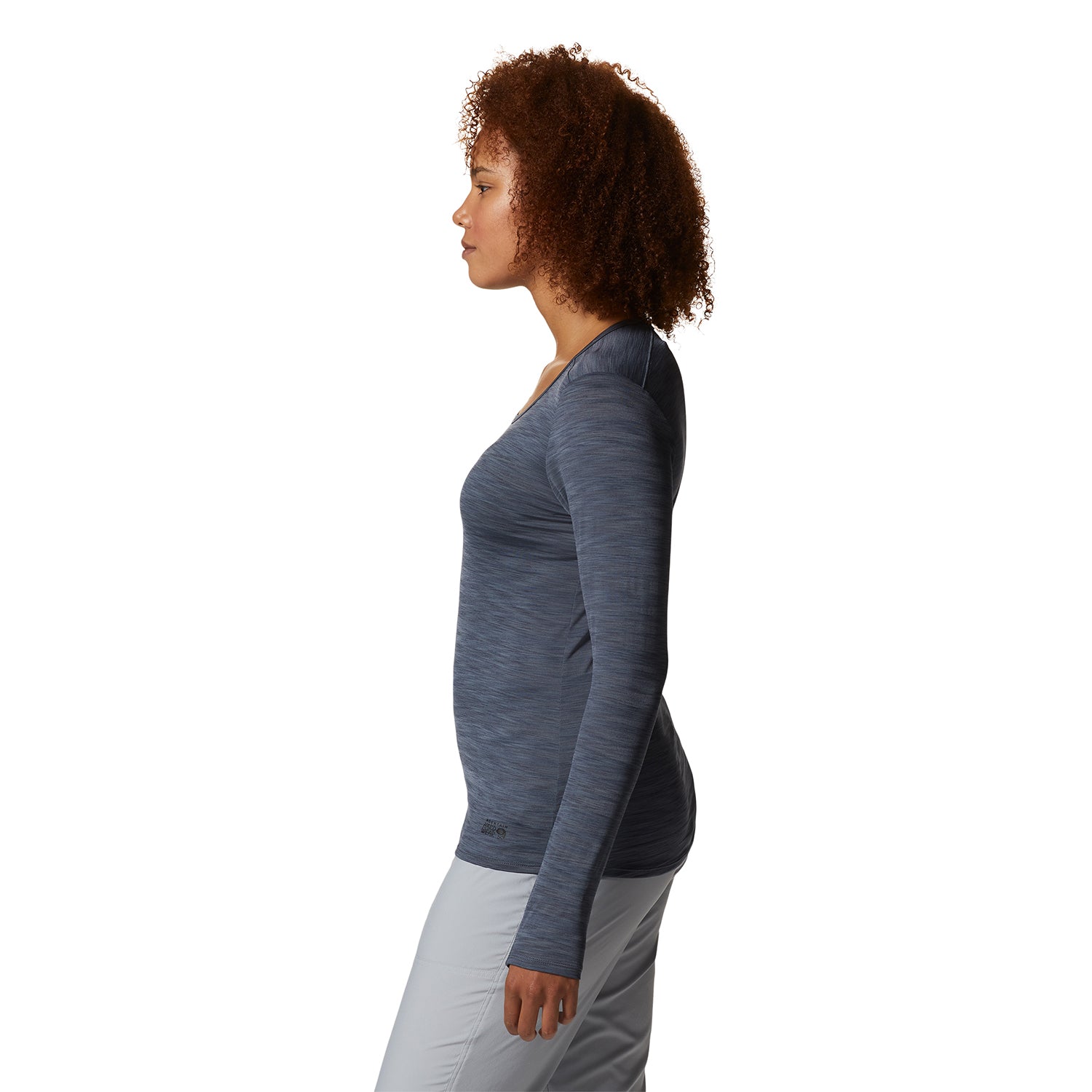 Polera Manga Corta Mujer Mighty Stripe Gris Mountain Hardwear