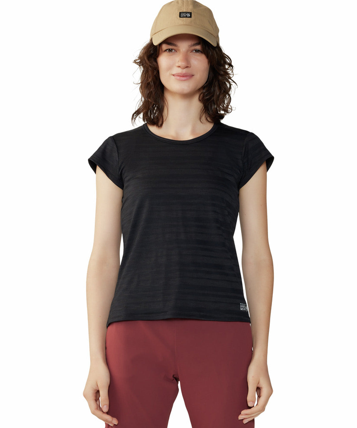 Polera Manga Corta Mujer Mighty Stripe Negro Mountain Hardwear