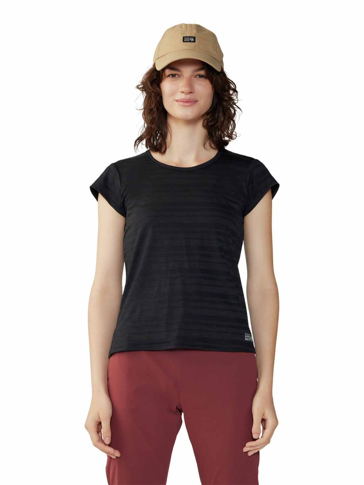 Polera Manga Corta Mujer Mighty Stripe Negro Mountain Hardwear