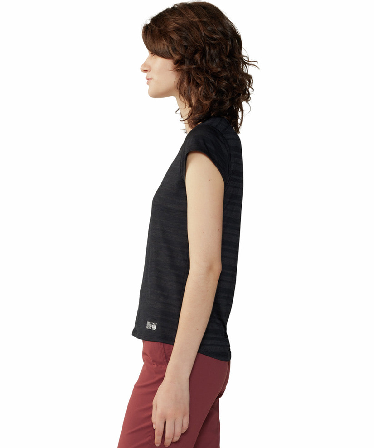 Polera Manga Corta Mujer Mighty Stripe Negro Mountain Hardwear