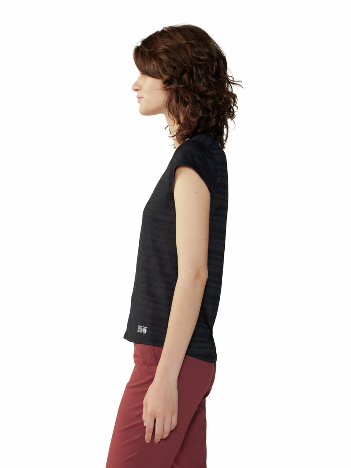 Polera Manga Corta Mujer Mighty Stripe Negro Mountain Hardwear