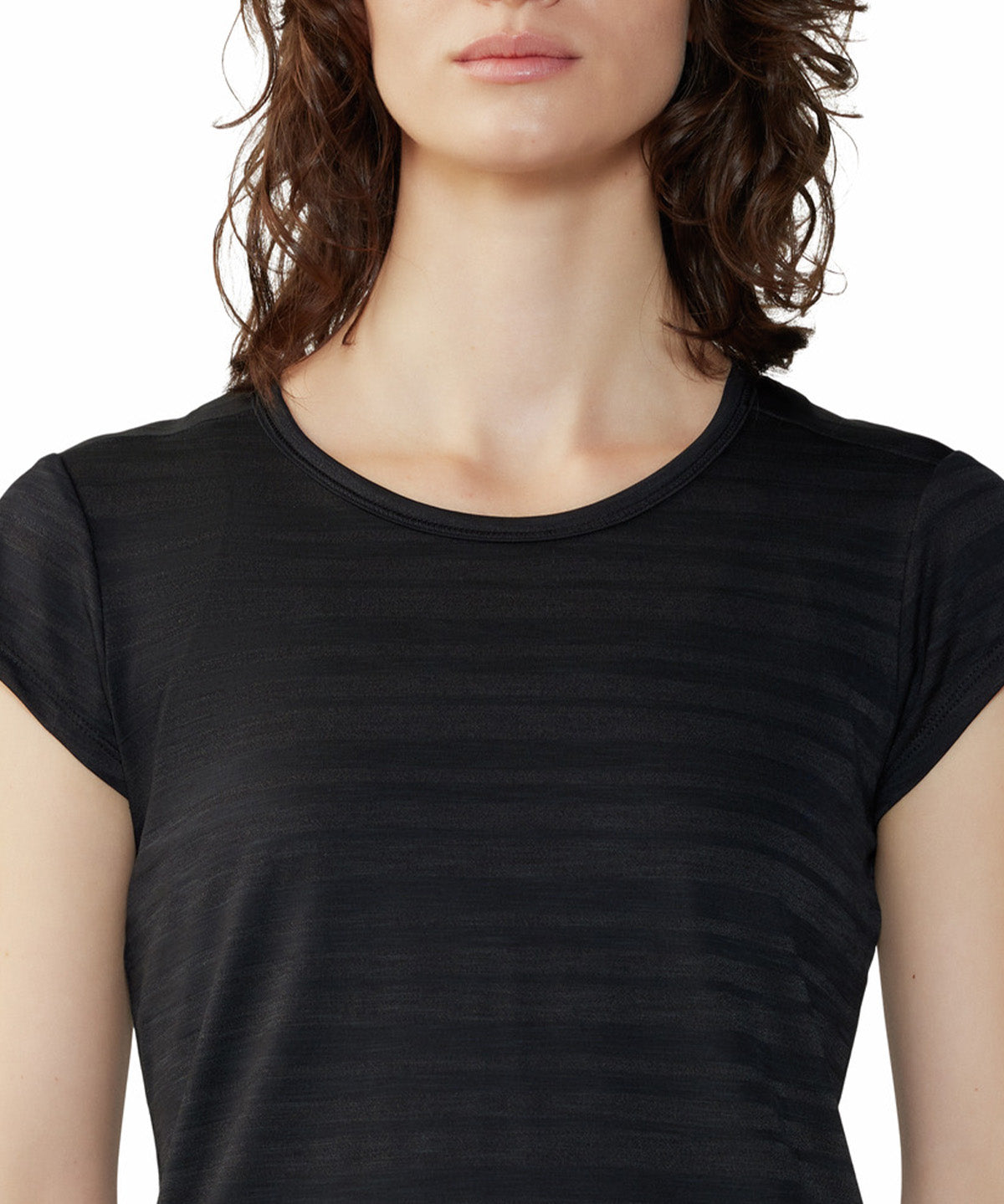 Polera Manga Corta Mujer Mighty Stripe Negro Mountain Hardwear
