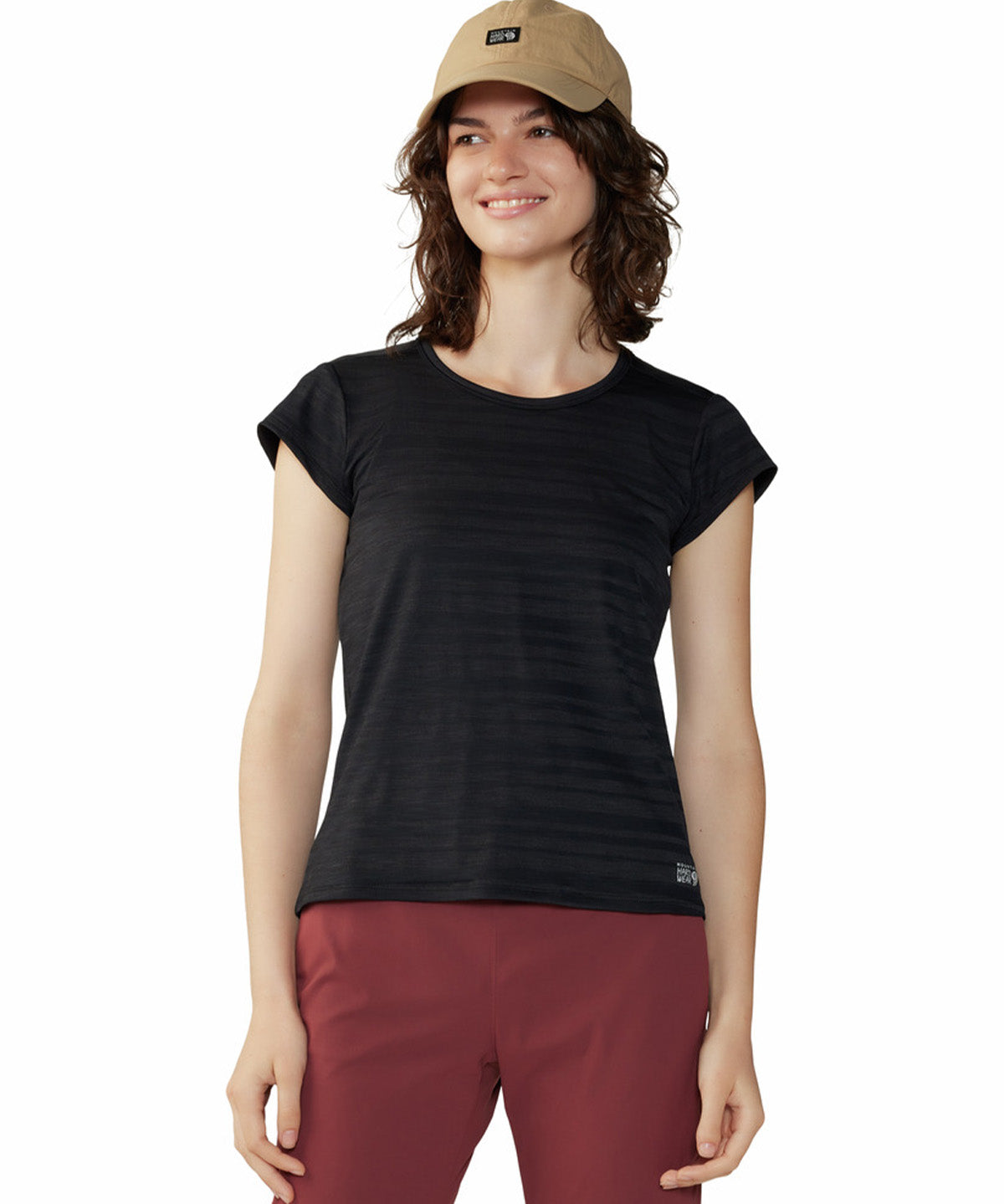 Polera Manga Corta Mujer Mighty Stripe Negro Mountain Hardwear