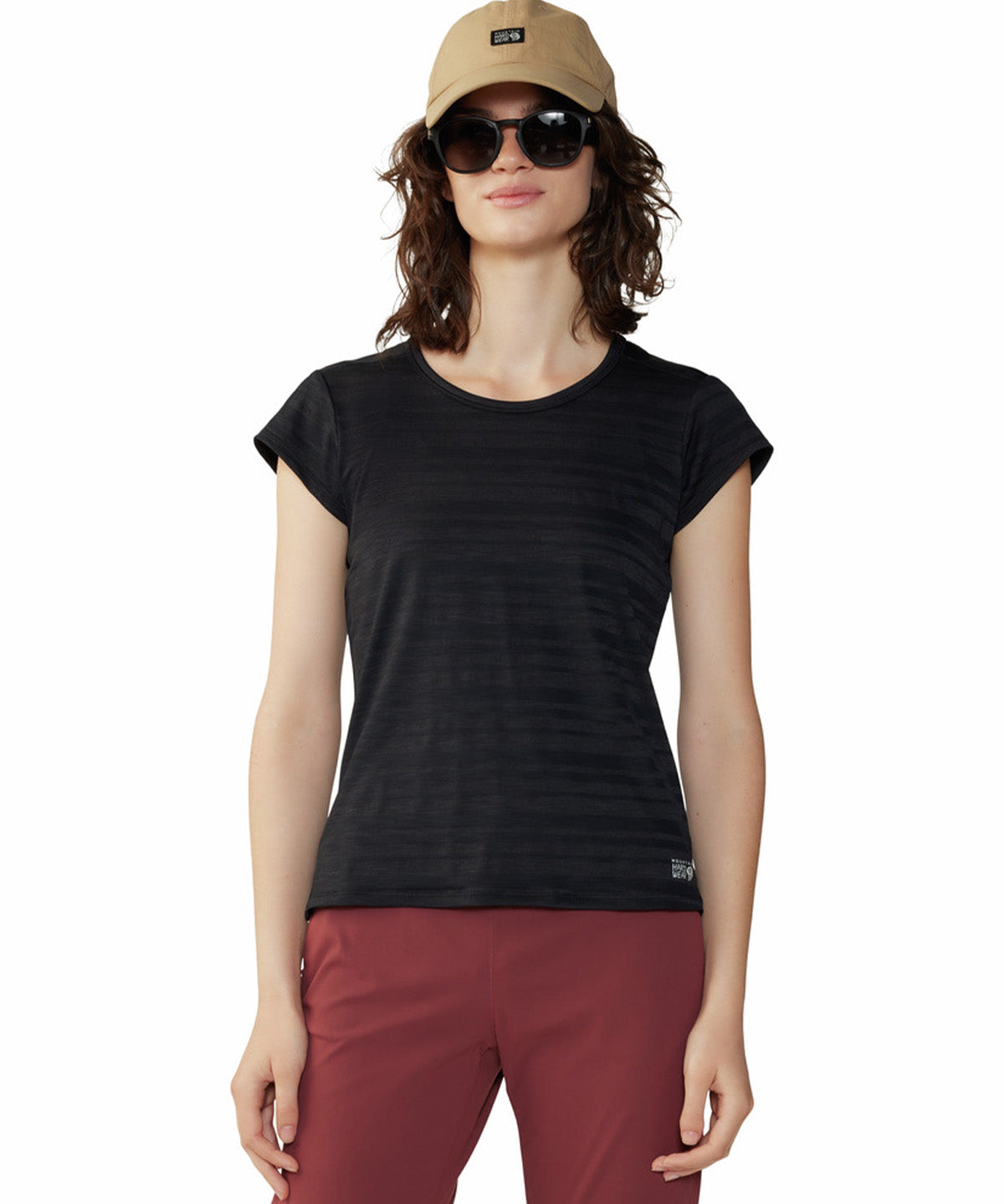 Polera Manga Corta Mujer Mighty Stripe Negro Mountain Hardwear