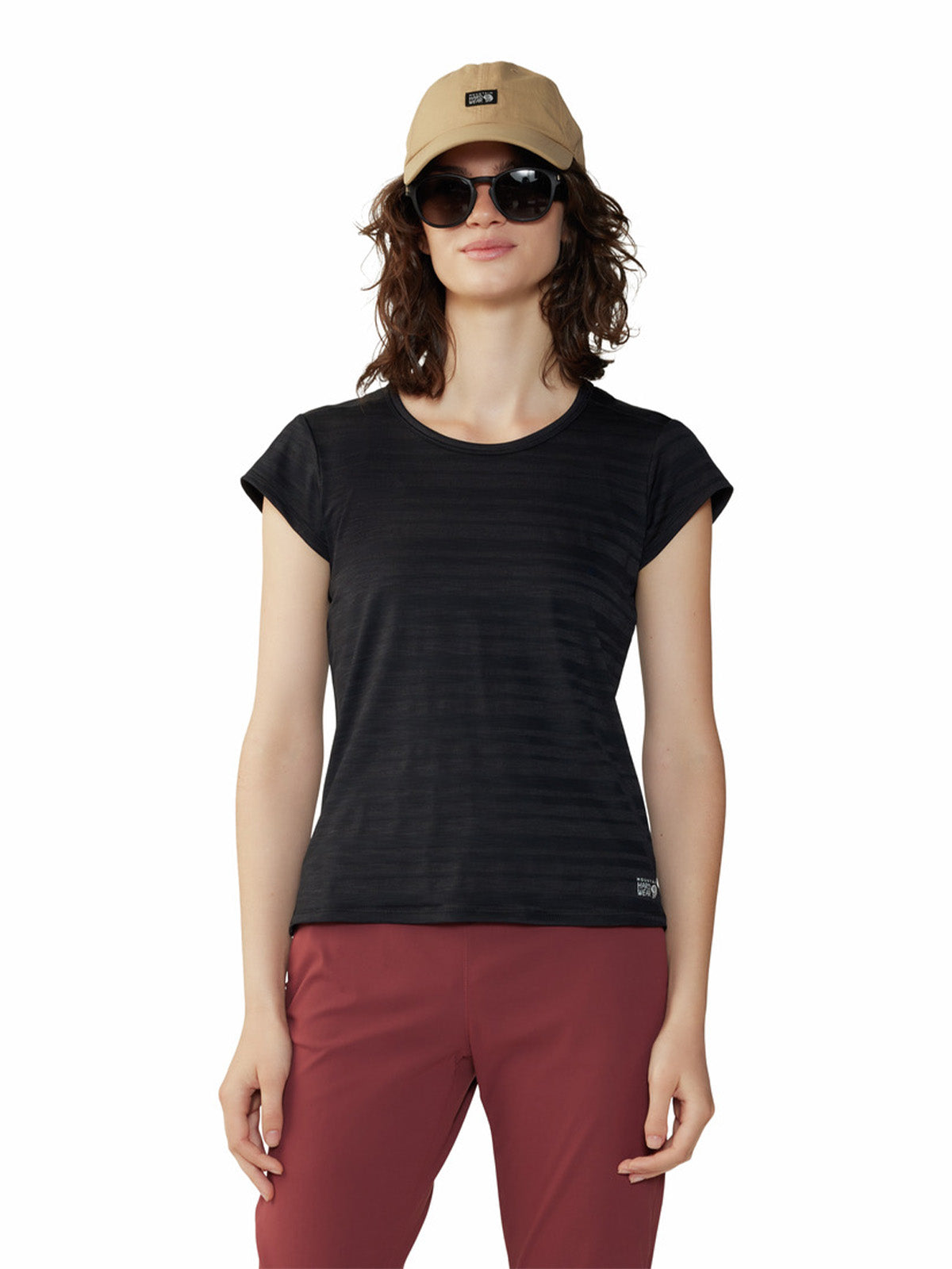 Polera Manga Corta Mujer Mighty Stripe Negro Mountain Hardwear
