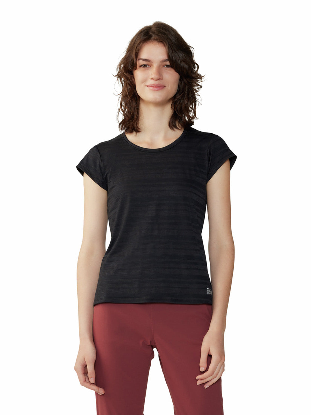 Polera Manga Corta Mujer Mighty Stripe Negro Mountain Hardwear