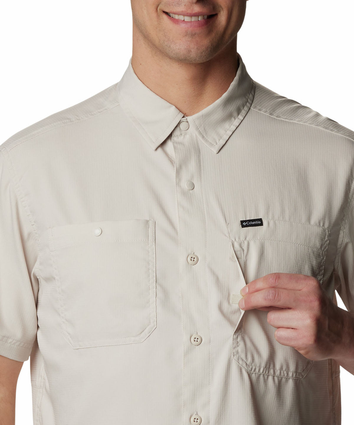 Camisa Manga Corta Hombre Silver Ridge Utility Lite Beige Columbia