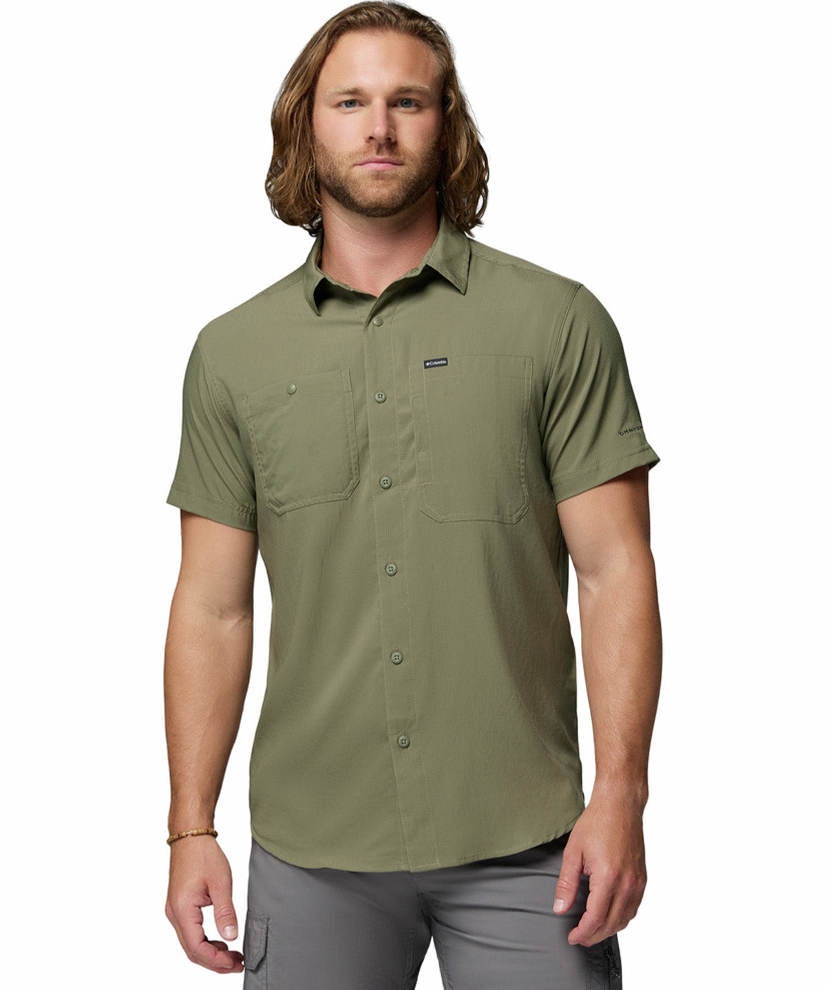 Camisa Manga Corta Hombre Silver Ridge Utility Gris Columbia