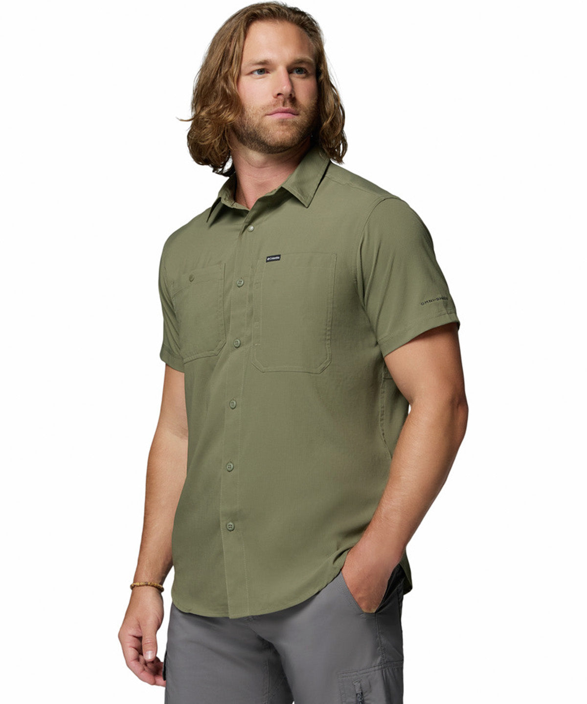 Camisa Manga Corta Hombre Silver Ridge Utility Gris Columbia