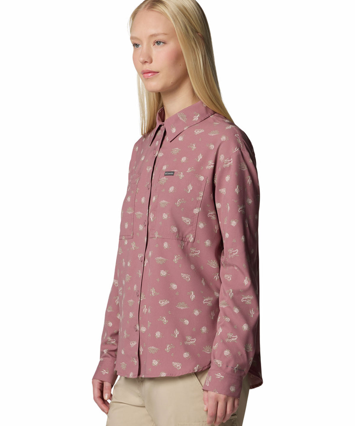 Camisa Manga Larga Mujer Silver Ridge Pattern Morado Columbia