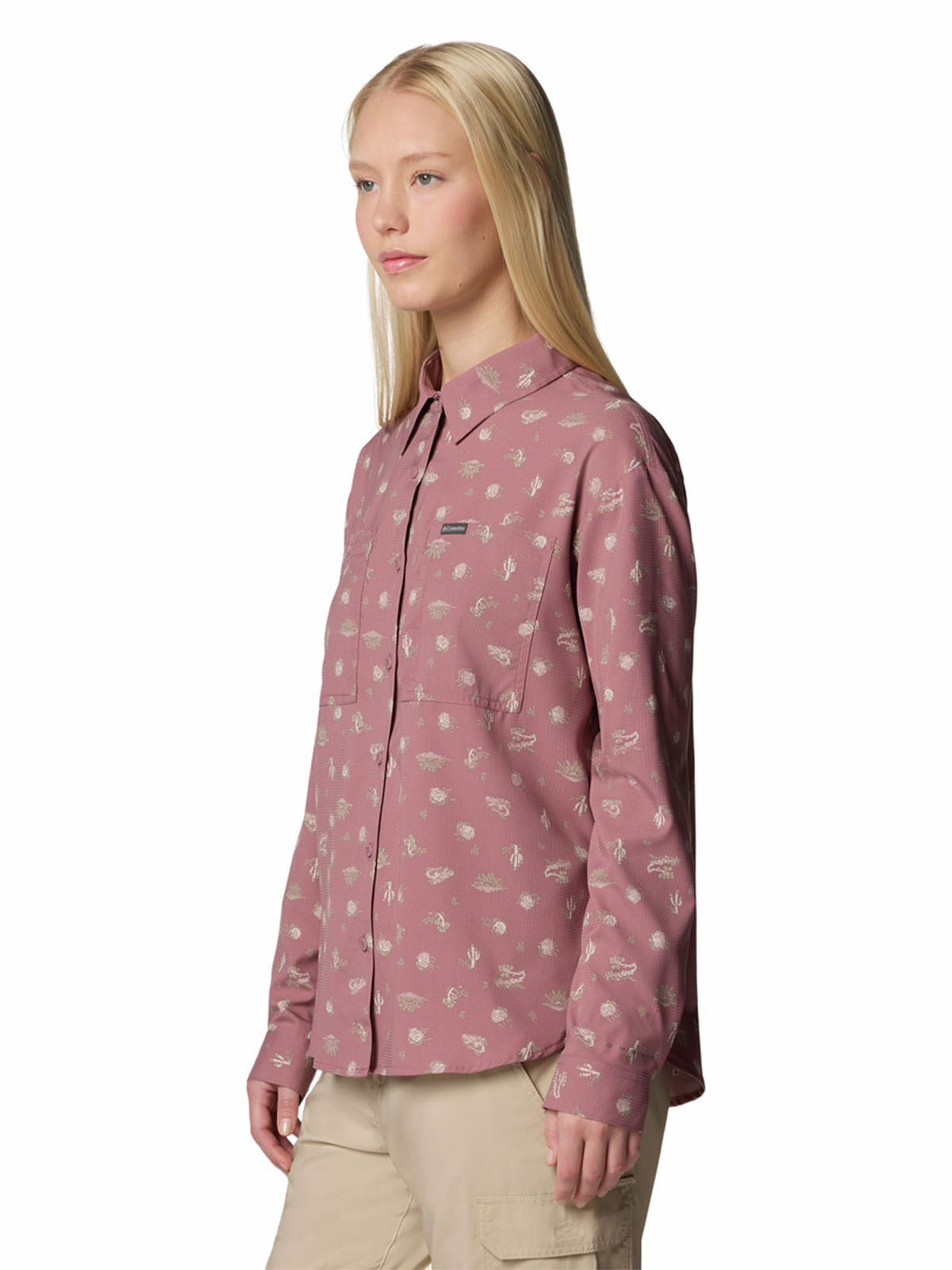 Camisa Manga Larga Mujer Silver Ridge Pattern Morado Columbia
