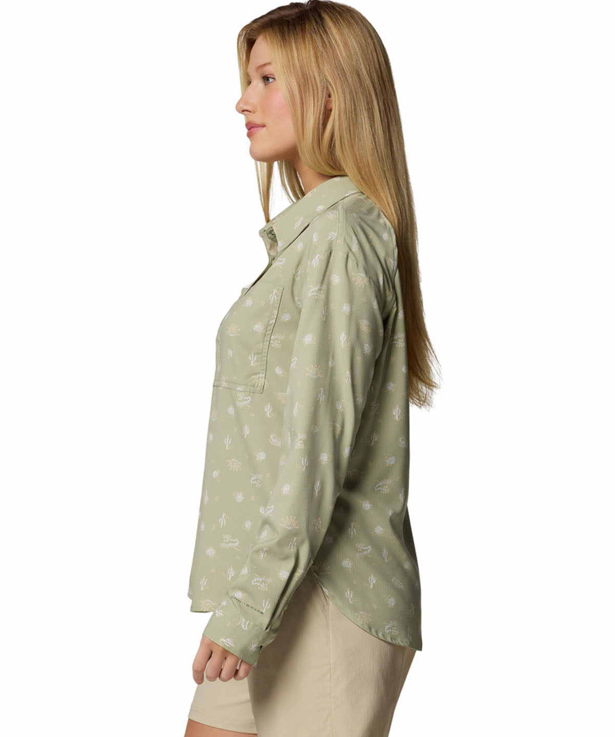 Camisa Manga Larga Mujer Silver Ridge Pattern Beige Columbia