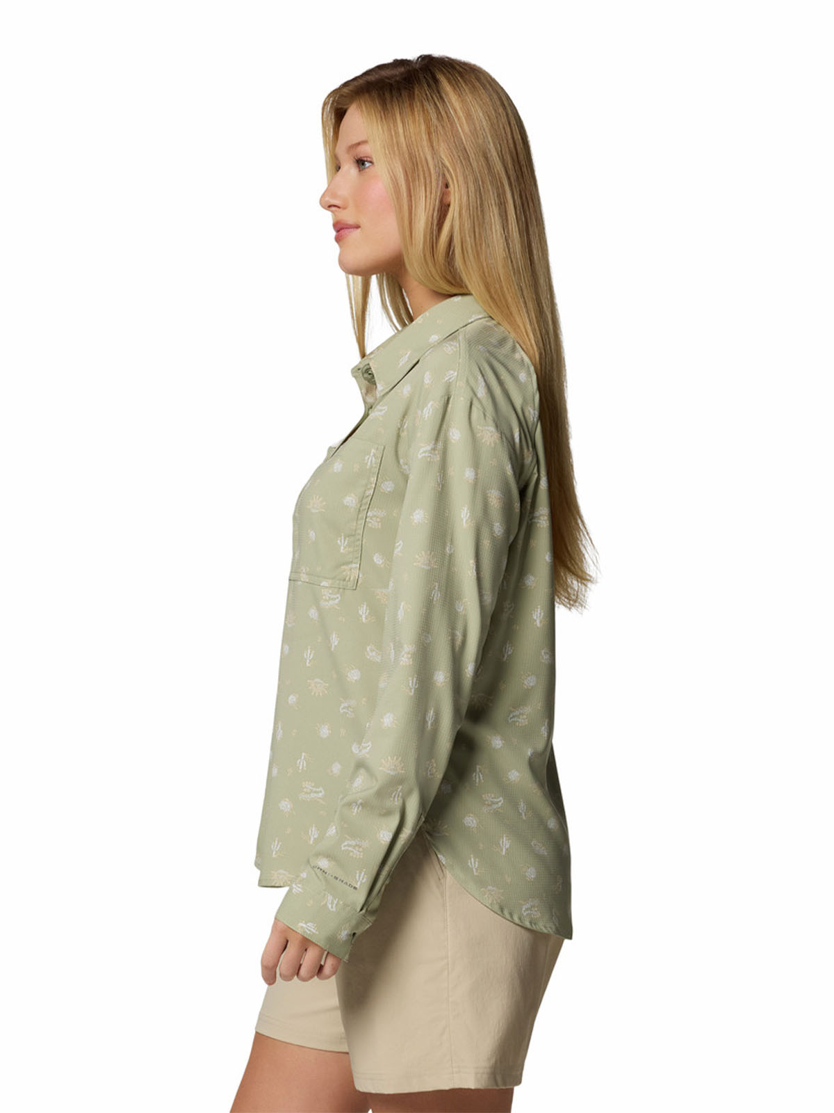 Camisa Manga Larga Mujer Silver Ridge Pattern Beige Columbia