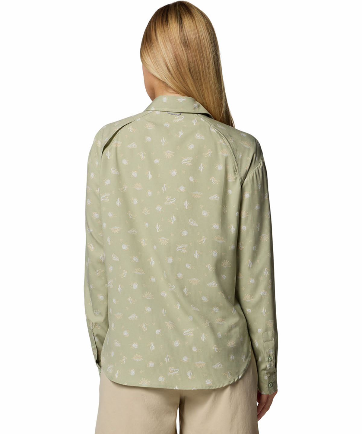 Camisa Manga Larga Mujer Silver Ridge Pattern Beige Columbia