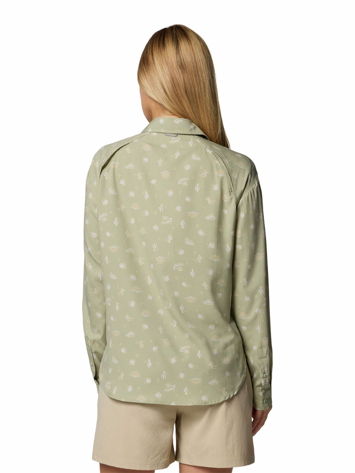 Camisa Manga Larga Mujer Silver Ridge Pattern Beige Columbia