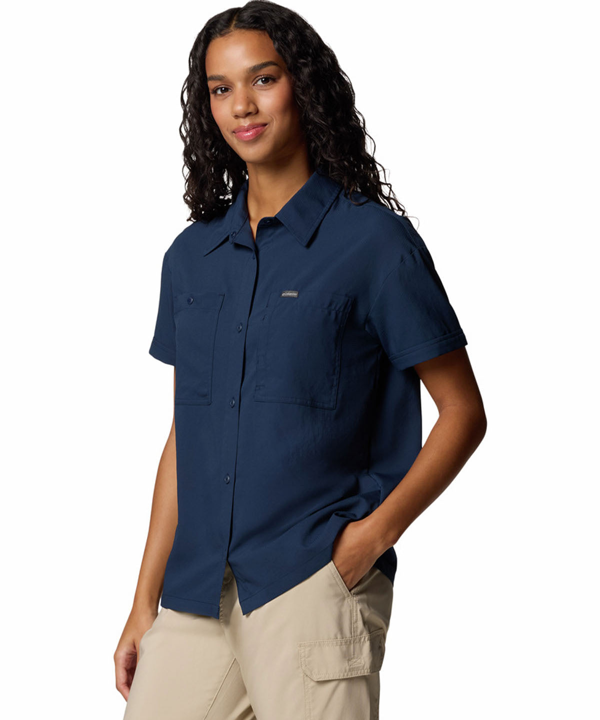 Camisa Manga Corta Mujer Silver Ridge Utility Azul Columbia