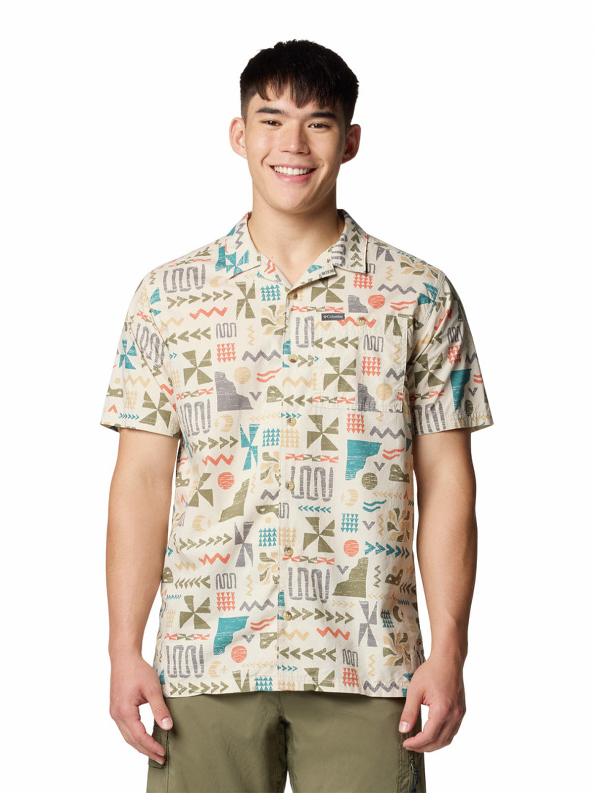 Camisa Manga Corta Hombre Pine Canyon Gris Columbia