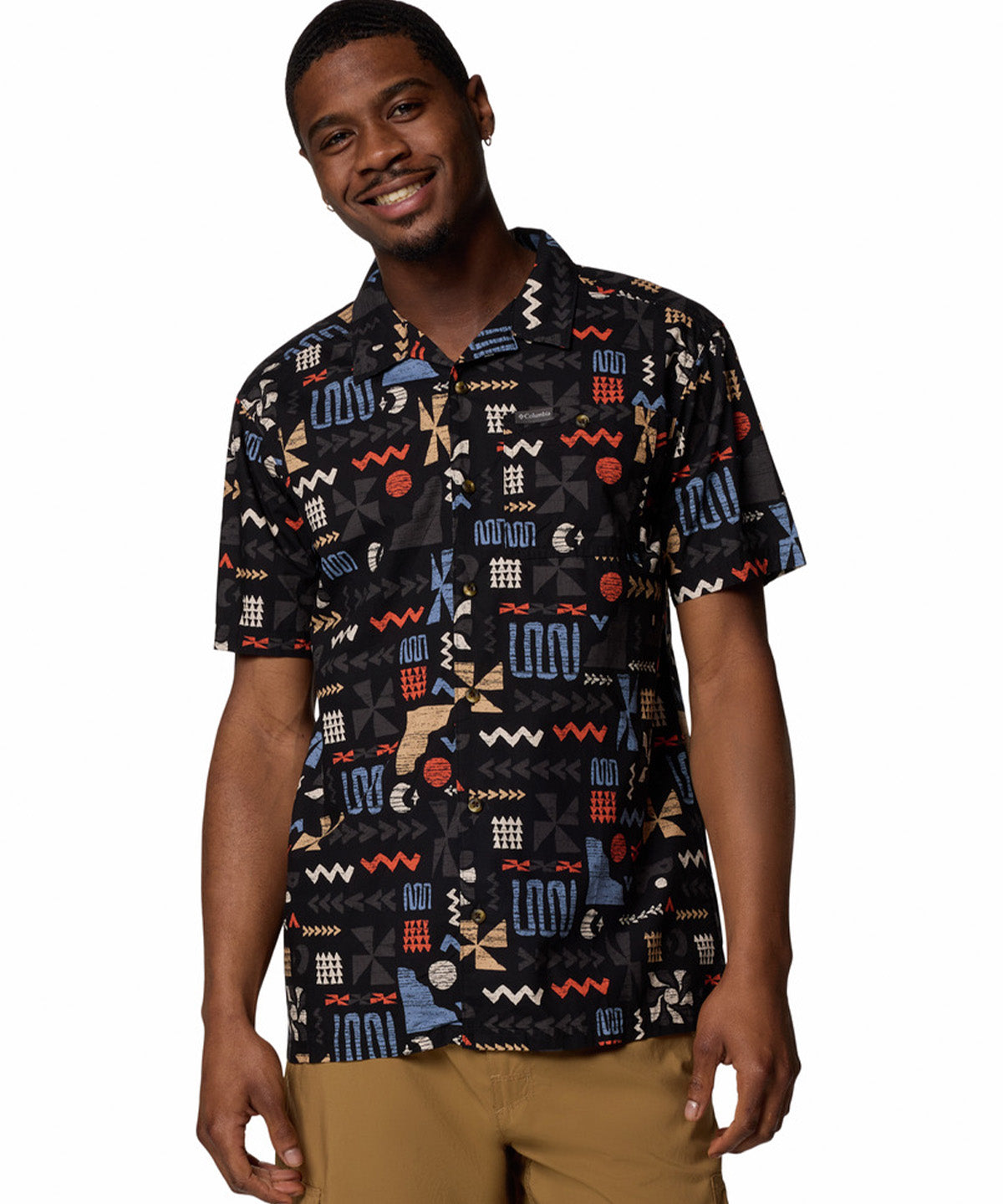 Camisa Manga Corta Hombre Pine Canyon Negro Columbia